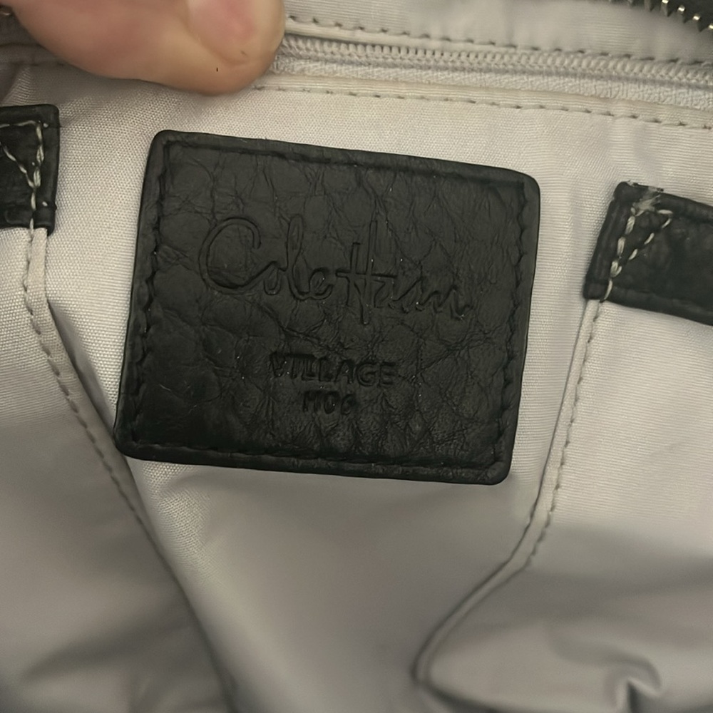 Cole Haan Elegant Black Leather Satchel - Picture 3 of 7